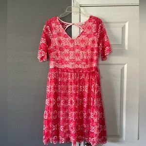 Pink Lace Baby Girl Baby Shower Dress, Motherhood Maternity Dress